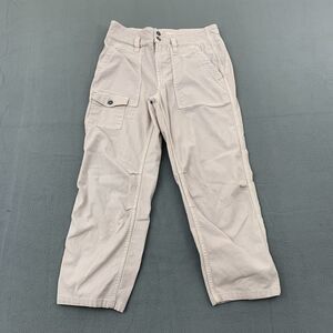 Anthropologie The Wanderer Size 27 Crop Light Pink Twill High Waist Cargo